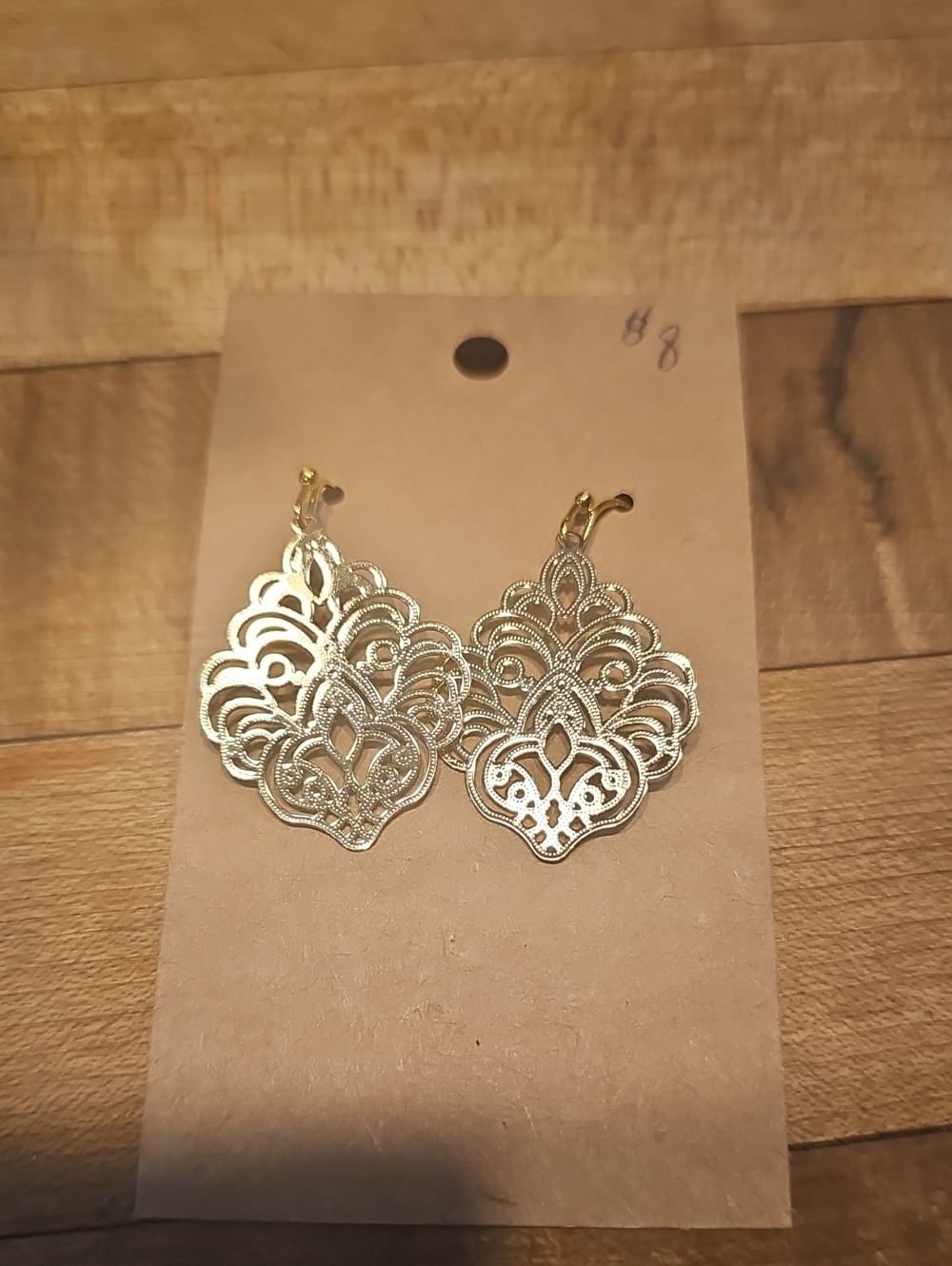 Gold Tone Filigree Drop Earrings - Elegant Women’s Jewelry